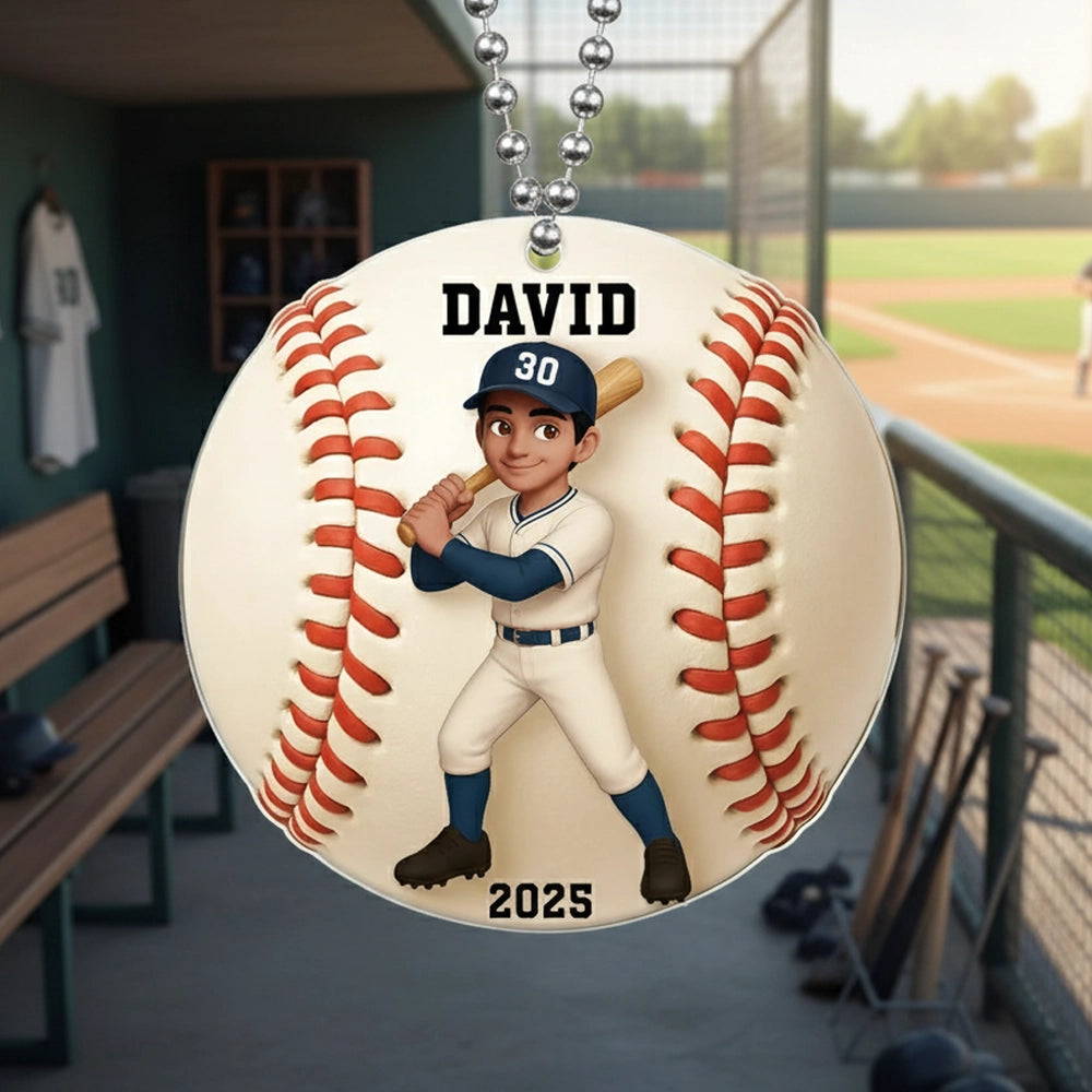 Baseball-Themed Acrylic Ornament – vibrant design and premium feel, a fun personalized gift for Kids, Teens, or Baseball Lovers