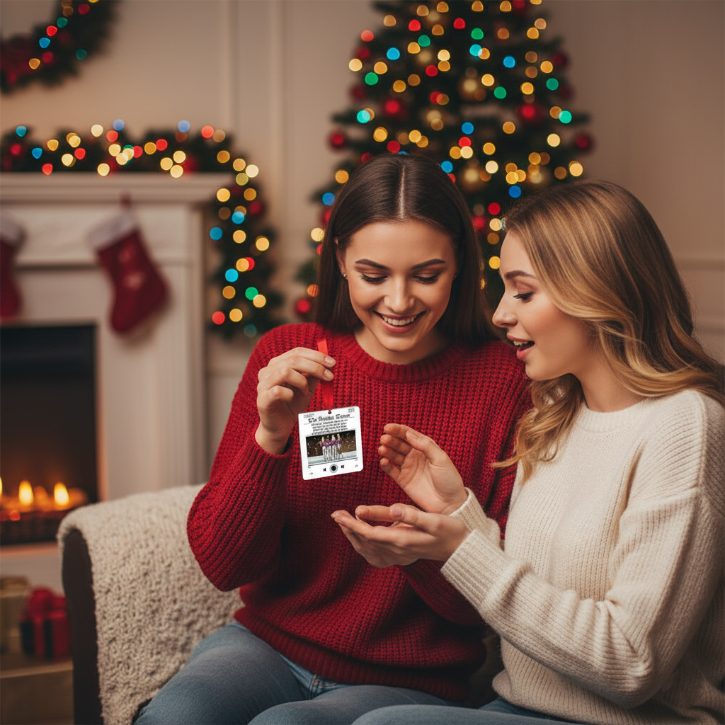 Besties Christmas Gift - Personalized Bestie Music Player Ornament
