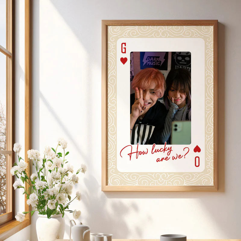 Personalized King And Queen How Lucky We Are Poster Photo Upload Couple Wall Decor Unique Valentine's Day Gift