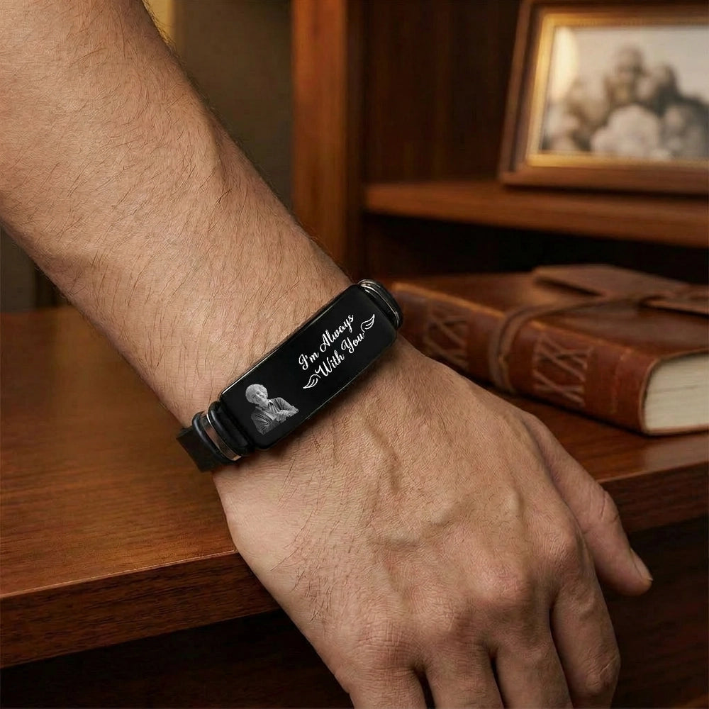 Personalized Memorial Silicone Bracelet - 'I'm Always With You' Photo Keepsake, Unique Sympathy Gift for Grandma
