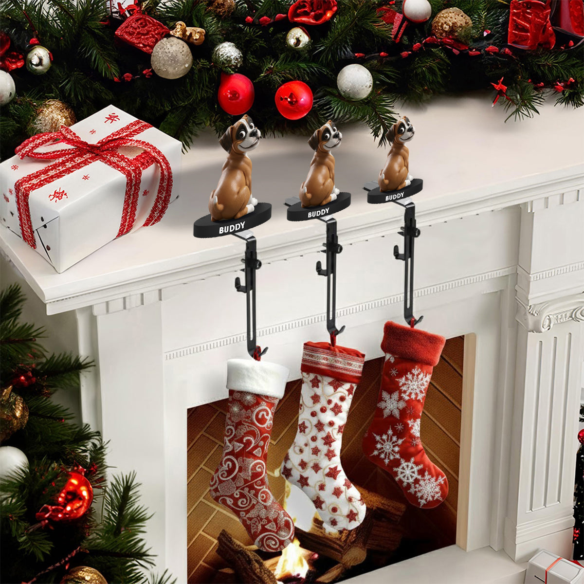 Funny Dogs - Personalized Dachshund Dog Shaped Stocking Hanger