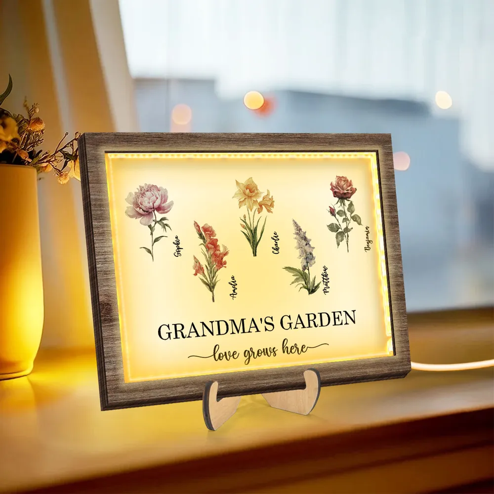 Personalized 2-Layer Wooden LED Plaque – A Heartfelt Gift for Grandma with Custom Design – A Special Gift to Celebrate Love