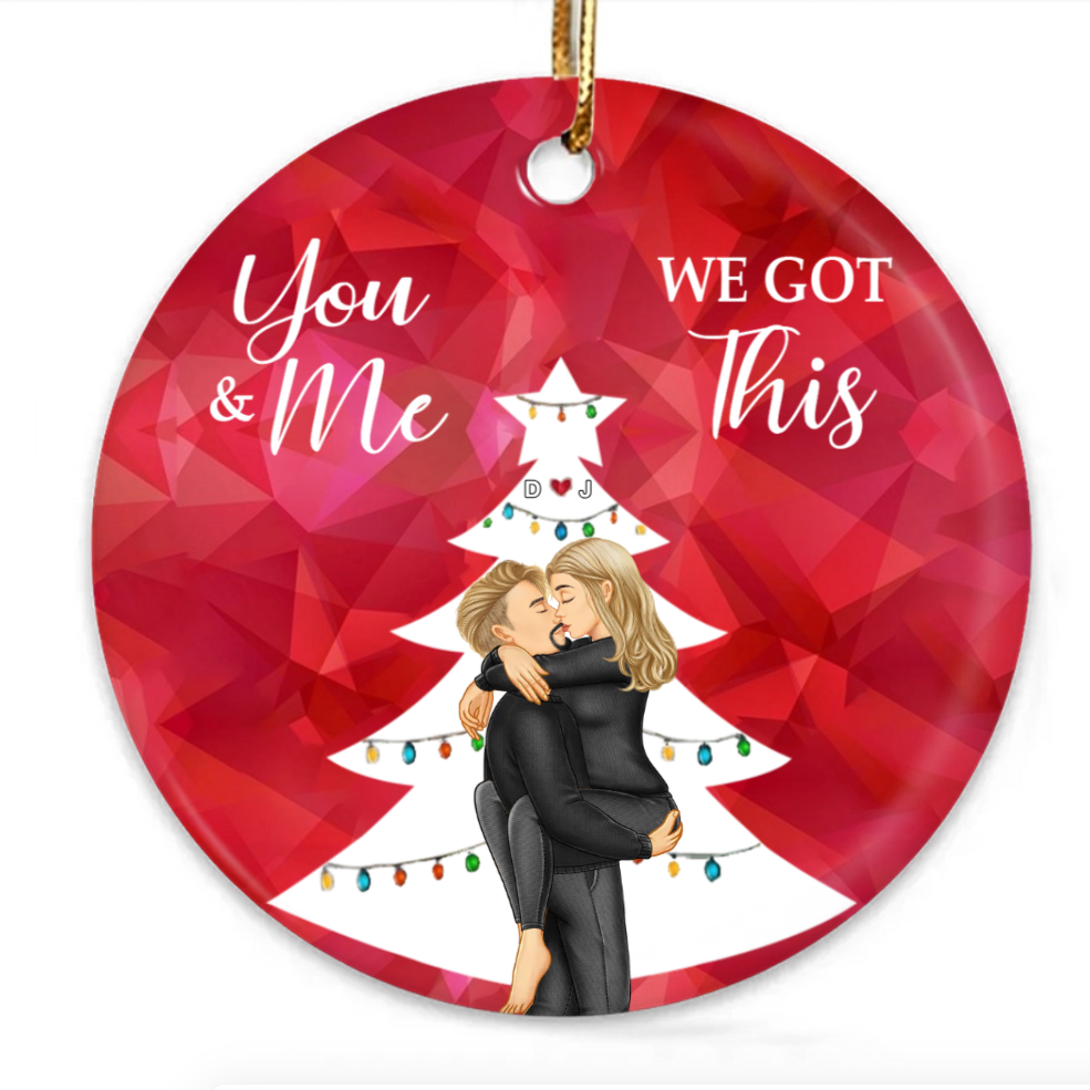 From Our First Kiss Till Our Last Breath Christmas Couple - Personalized Custom Shaped Ornament or Poster or Keychain or Plaque