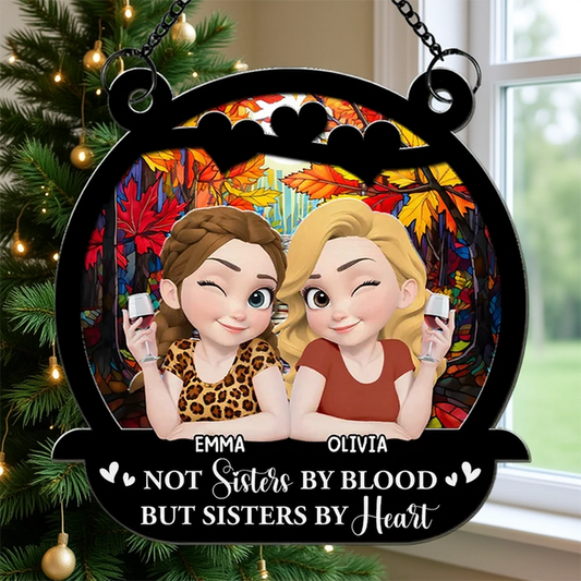 Wood and Acrylic Layered Ornament with Autumn Theme, A Heartfelt Gift for Sisters by Heart