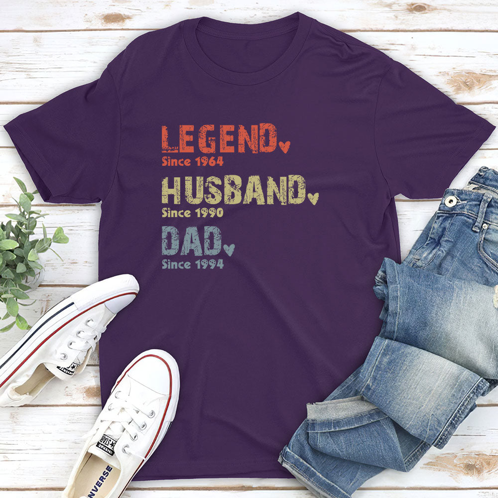 Legend Husband Dad Papa Classic Tee, Personalized Family Quote Shirt, Meaningful Unique Gift for Dad or Grandpa