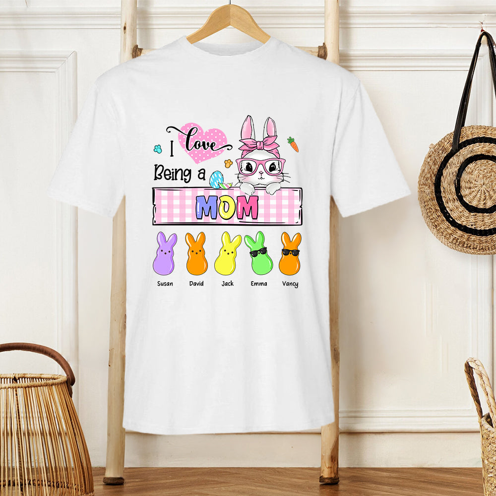Personalized "I Love Being A Grandma" Easter Bunny Design T-Shirt - Hoodie - Sweatshirt | Adorable Gift for Grandma, Mom, Nana | Perfect for Easter, Spring Celebrations & Family Gatherings