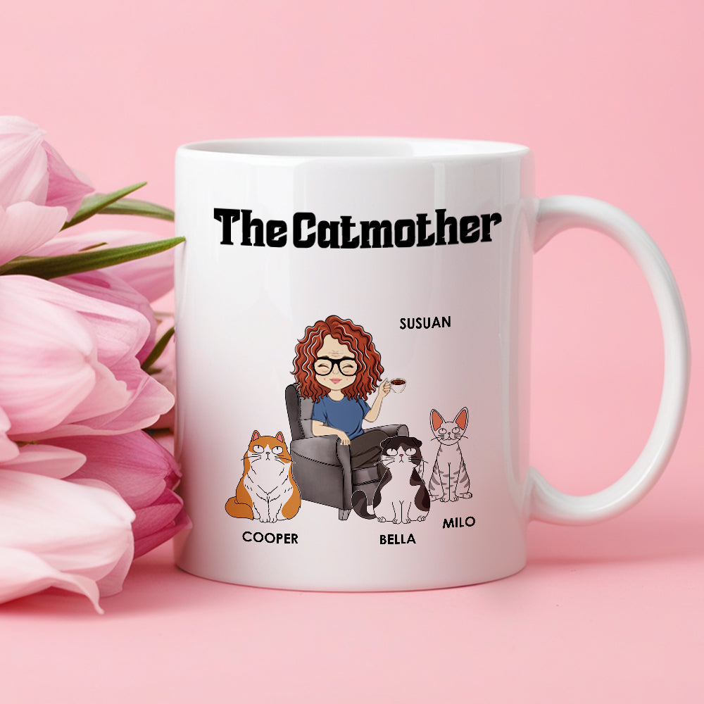 Cat Lover – Personalized White Ceramic Mug for Cat Lovers, Custom Gift for Cat Lover