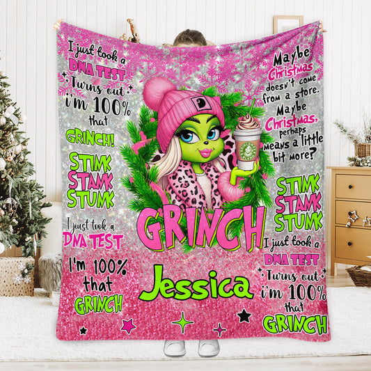 Merry Grinchmas - Personalized Stole Christmas Blanket