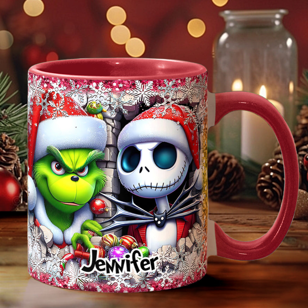 Merry Christmas - Personalized Nightmare Accent Mug