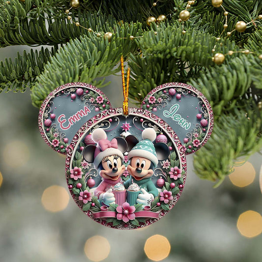 Christmas Mouse Couple - Personalized Mouse Ornament