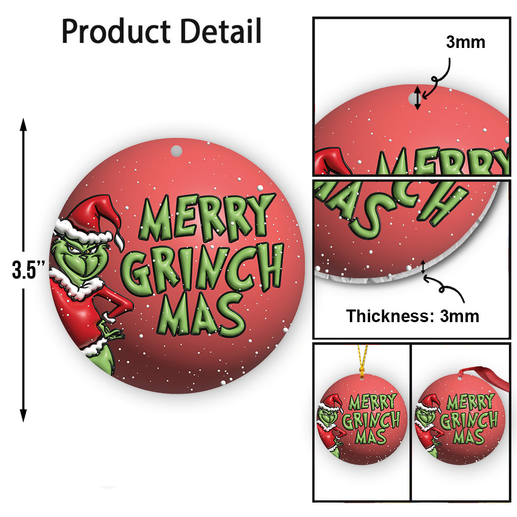 Merry Grinchmas Family - Personalized Stole Christmas Ornament