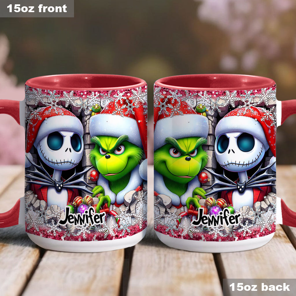 Merry Christmas - Personalized Nightmare Accent Mug