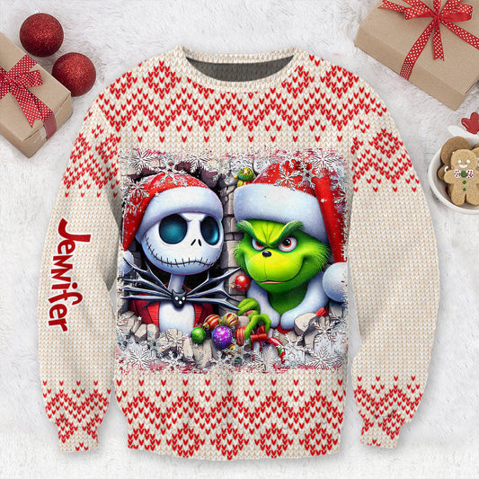 Merry Christmas - Personalized Nightmare Ugly Sweater