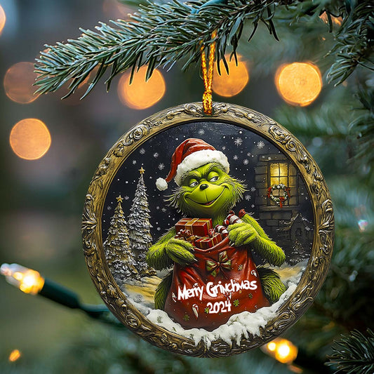 Breaking Naughty Monster - Personalized Stole Christmas Ornament