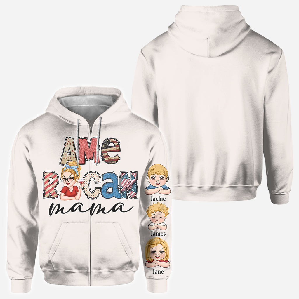 American Mama Any Title Vintage Retro Style - Personalized Mother All Over Shirt