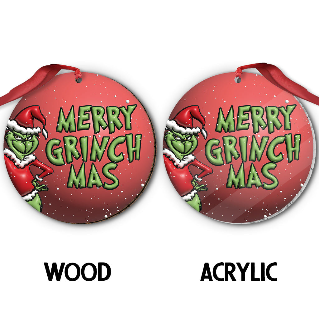 Merry Grinchmas Family - Personalized Stole Christmas Ornament