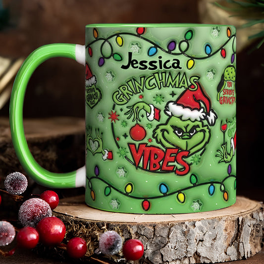 Grinchmas Vibes - Personalized Stole Christmas Accent Mug