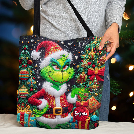 Merry Grinchmas - Personalized Stole Christmas Tote Bag