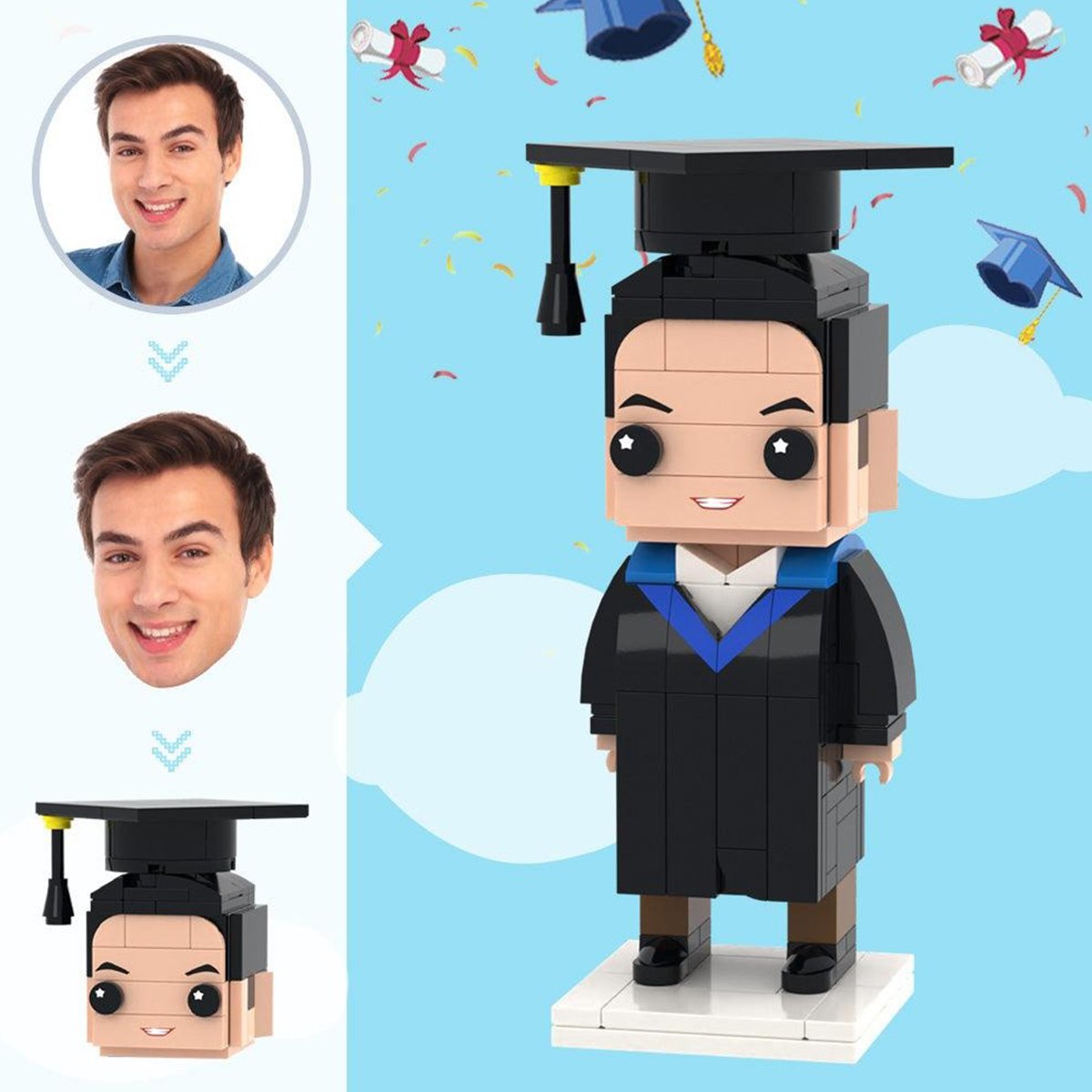 He/She Believed She/He Could So She/He Did - Personalized Graduation Graduation Photos Brick Figures