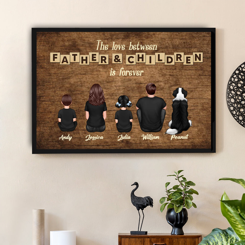 Custom Family Portrait Poster – Celebrating the Endless Bond Between Dad & Kids