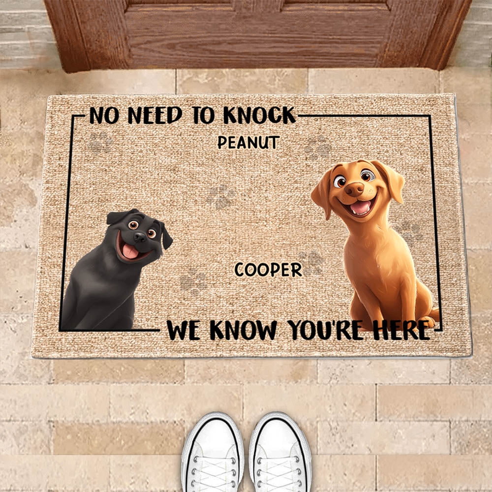 Personalized Pet Doormat – Cute Dog Design, Perfect for Valentine's, Family Gifts, Available in Standard and Premium Options