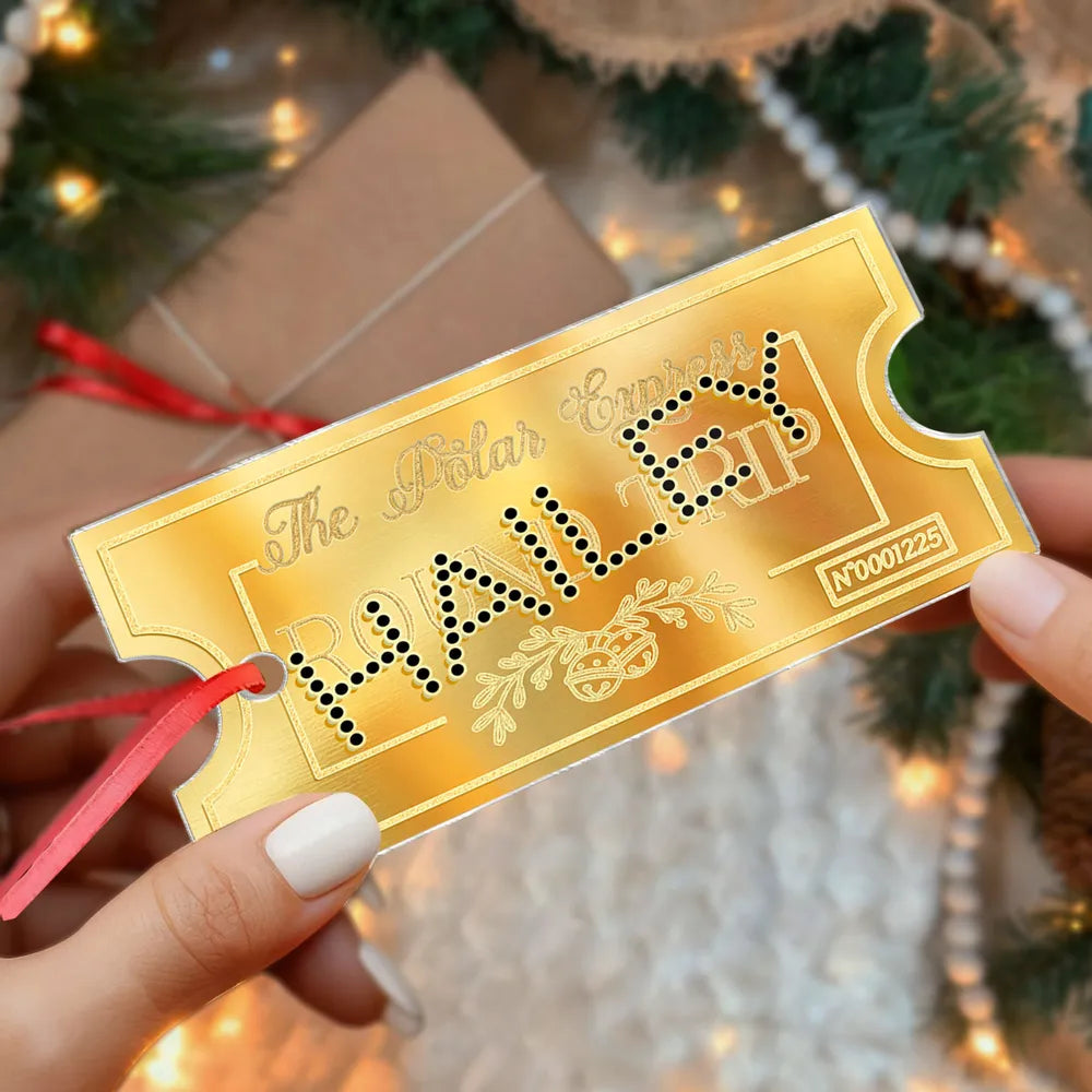 Acrylic Ornament with Personalized Ticket-Style Name for a Cozy Shelf or Backpack Charm Sweet Unique Gift for Kids