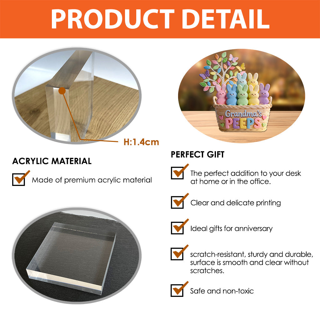 Grandma's Peeps - Personalized Grandma Custom Shaped Acrylic Plaque