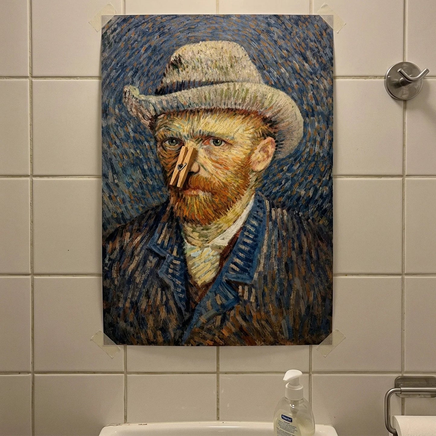 Funny Personalized Bathroom Poster Classic Painting Toilet Humor Wall Art Vibrant Colors Unique Housewarming Gift For Her Or Him
