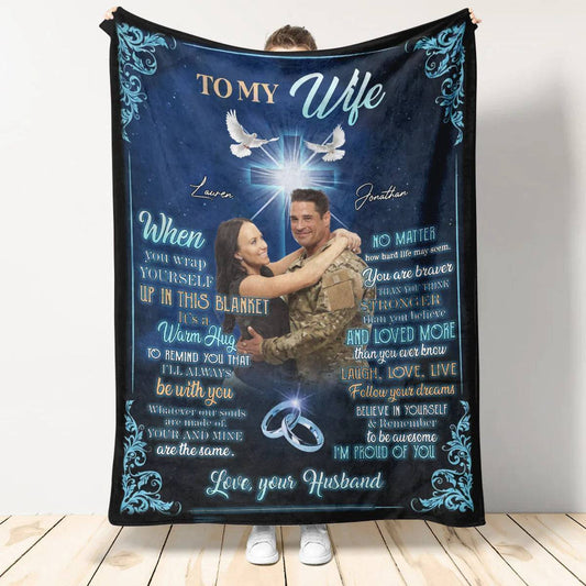 Personazlied Custom Gift For Wife - It's A Warm Hug - Fleece/Sherpa Blanket