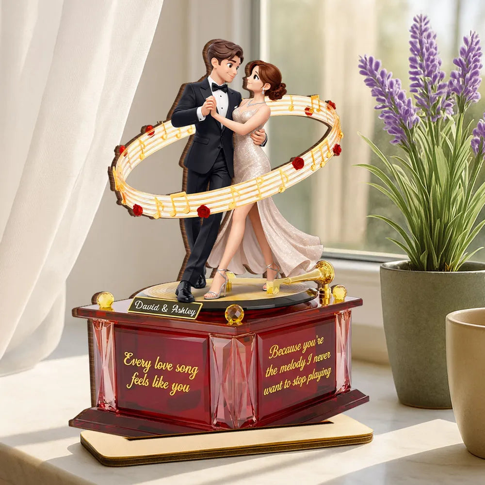 Personalized 2-Layer Wooden Plaque Dancing Couple with Musical Notes Romantic Gift for Him or Her, A Unique Love Keepsake