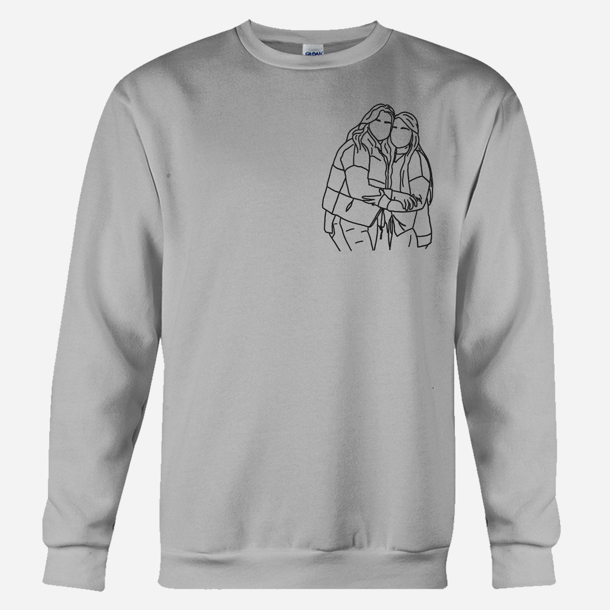 Custom Line Art - Personalized Bestie Embroidered Sweater
