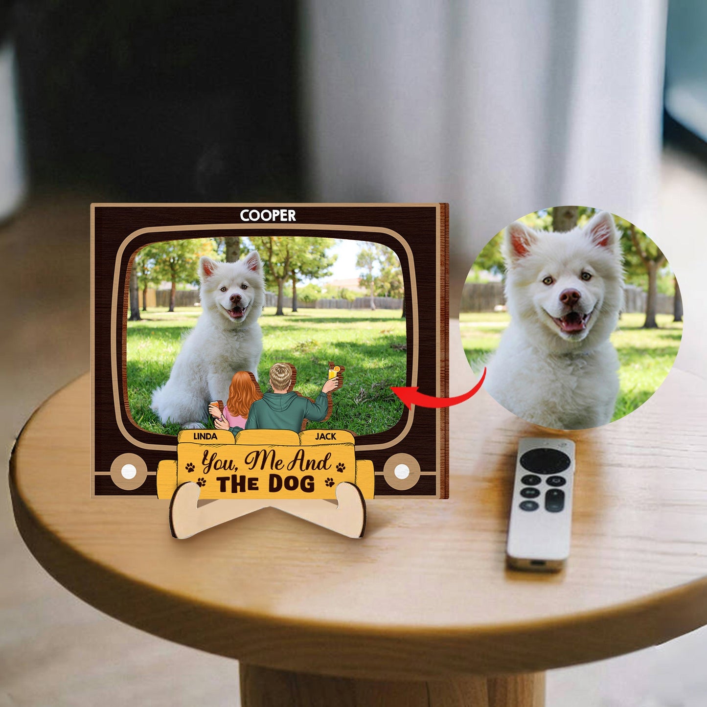 2-Layer Wooden Plaque - Celebrate Moments with You, Me, and the Dog