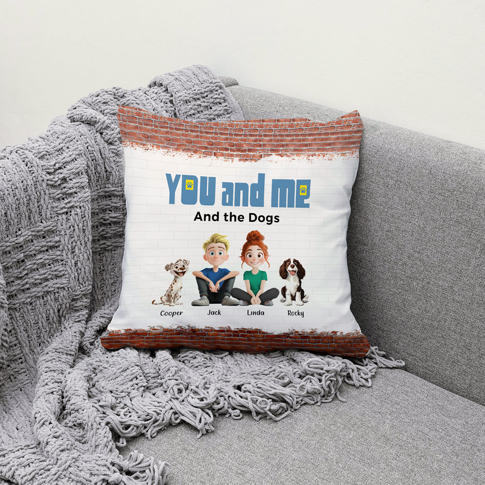 Custom Pet Family Square Pillow – Perfect Dog Lovers Gift