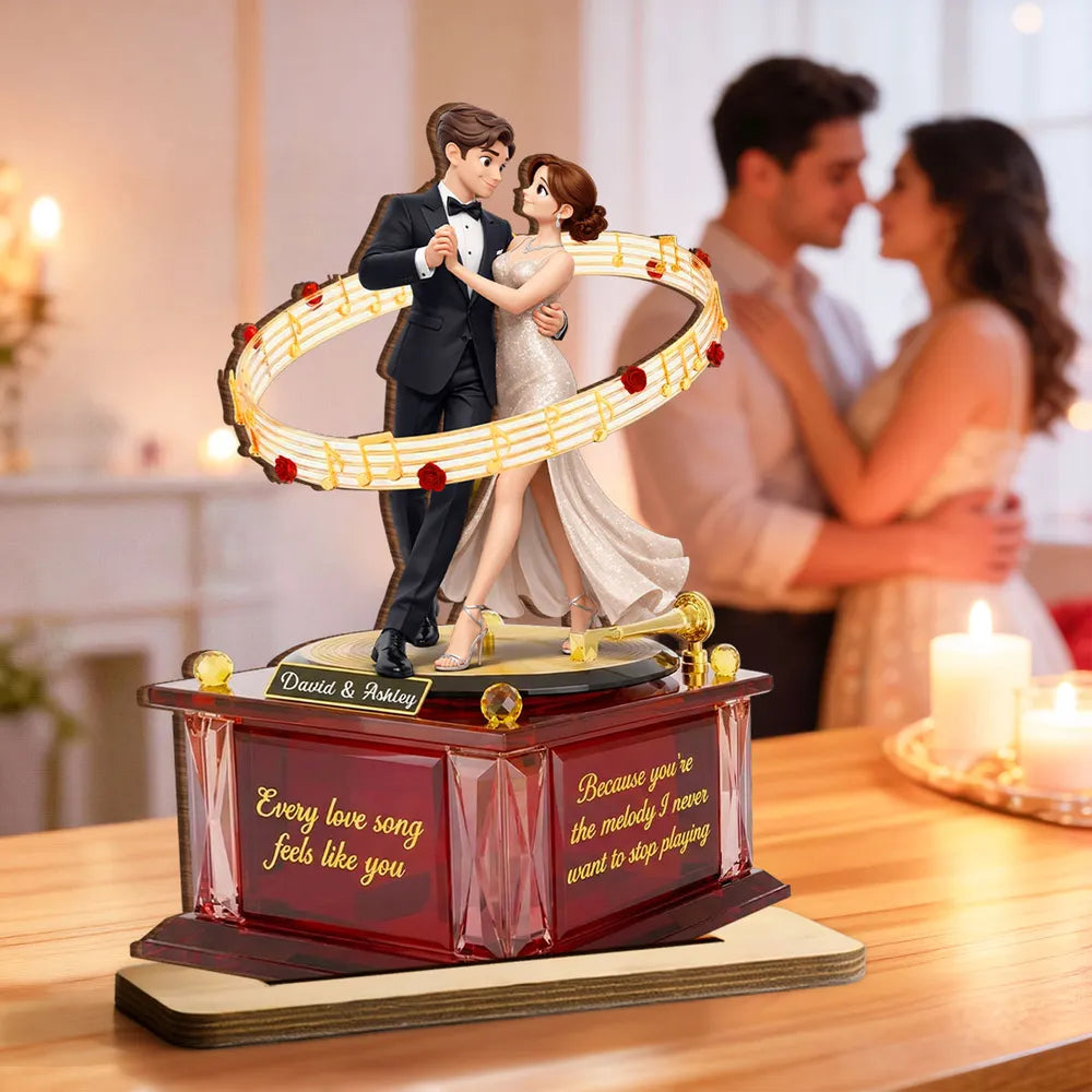 Personalized 2-Layer Wooden Plaque Dancing Couple with Musical Notes Romantic Gift for Him or Her, A Unique Love Keepsake