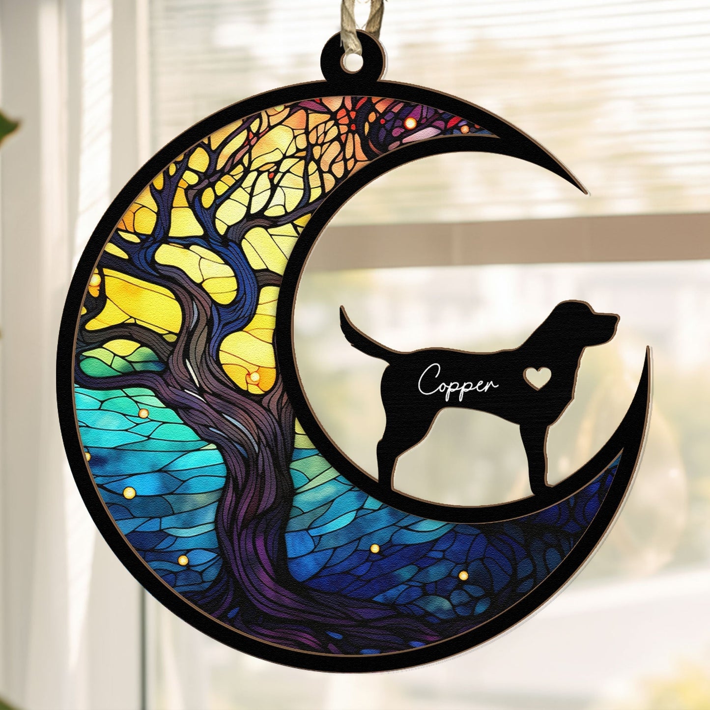 Custom Pet Ornament – Layered Wood & Acrylic Tribute for Dog Lovers