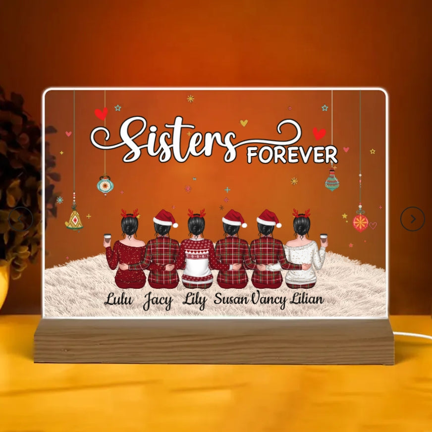 Sisters Forever - Personalized  Cup, Poster,  Ornament, Keychain, Blanket or Plaque - A Heartfelt Gift for Your Best Friend or Sister