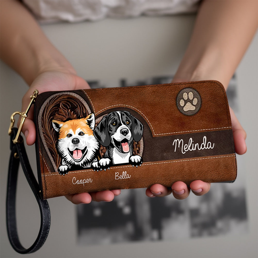 Custom Dog Breed Leather Wallet – Stylish & Sentimental Personalized Gift for Pet Owners – Elegant & Durable Design
