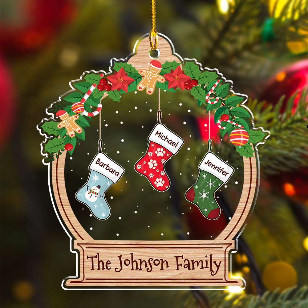 Family Stockings Acrylic Ornament, Christmas Tree Decoration, Heartwarming Gift