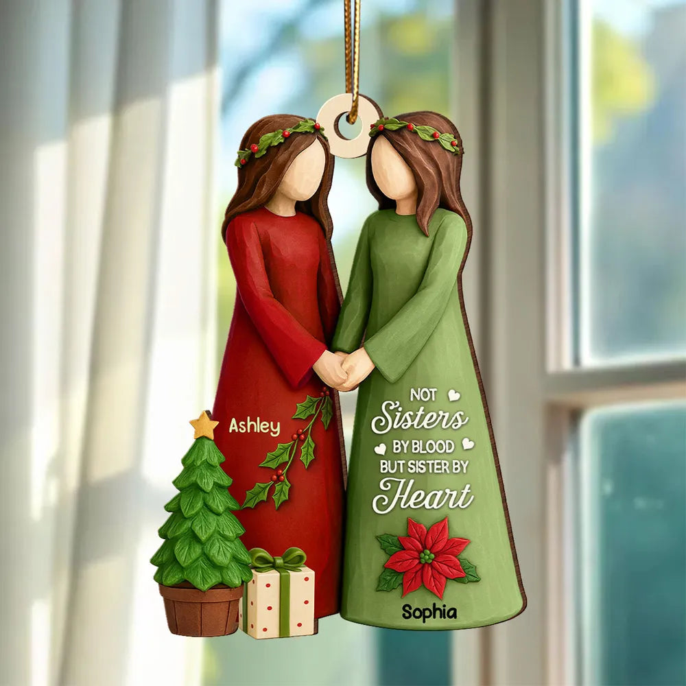 Christmas Wooden Ornament Featuring Friendship Theme · Heartwarming Décor Piece · A Thoughtful Gift for Friends