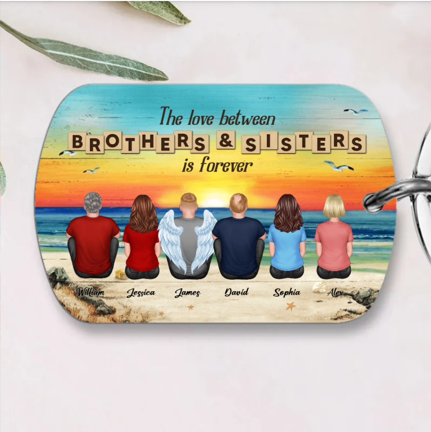 Personalized Brothers & Sisters Forever Keychian, Cup, Ornament, Poster or Canvas, Plaque, Wallet Card - Perfect Gift for Siblings, Memorial Keepsake