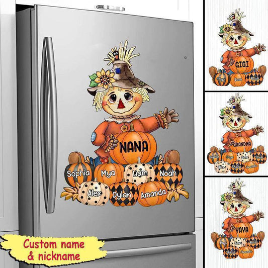 Personalized Fall Pumpkin Sticker Decal for Grandma & Mom | Custom Autumn Decor with Kids' Names