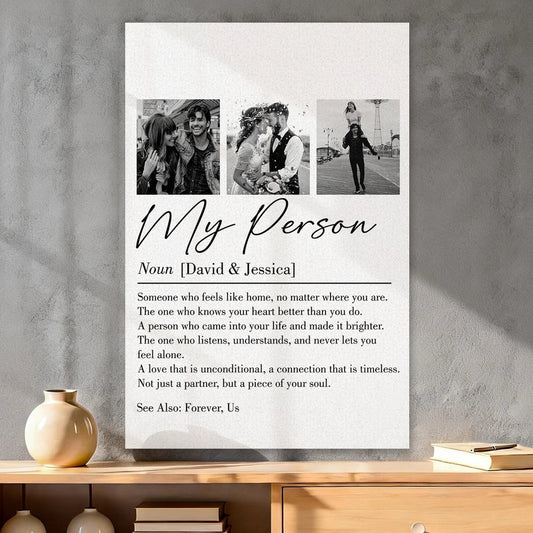 My Person Definition Poster, Personalized Photo Collage Wall Art for Your Favorite Partner, Heartwarming Unique Gift
