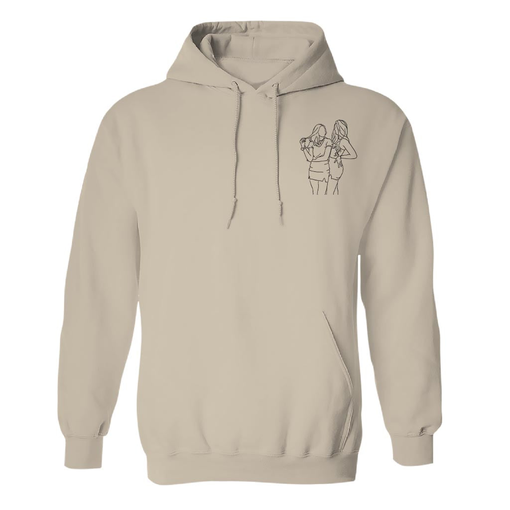 Custom Line Art - Personalized granddaughter Embroidered Hoodie