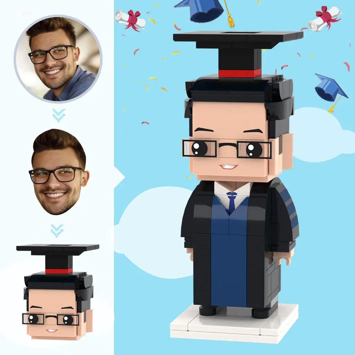 He/She Believed She/He Could So She/He Did - Personalized Graduation Graduation Photos Brick Figures