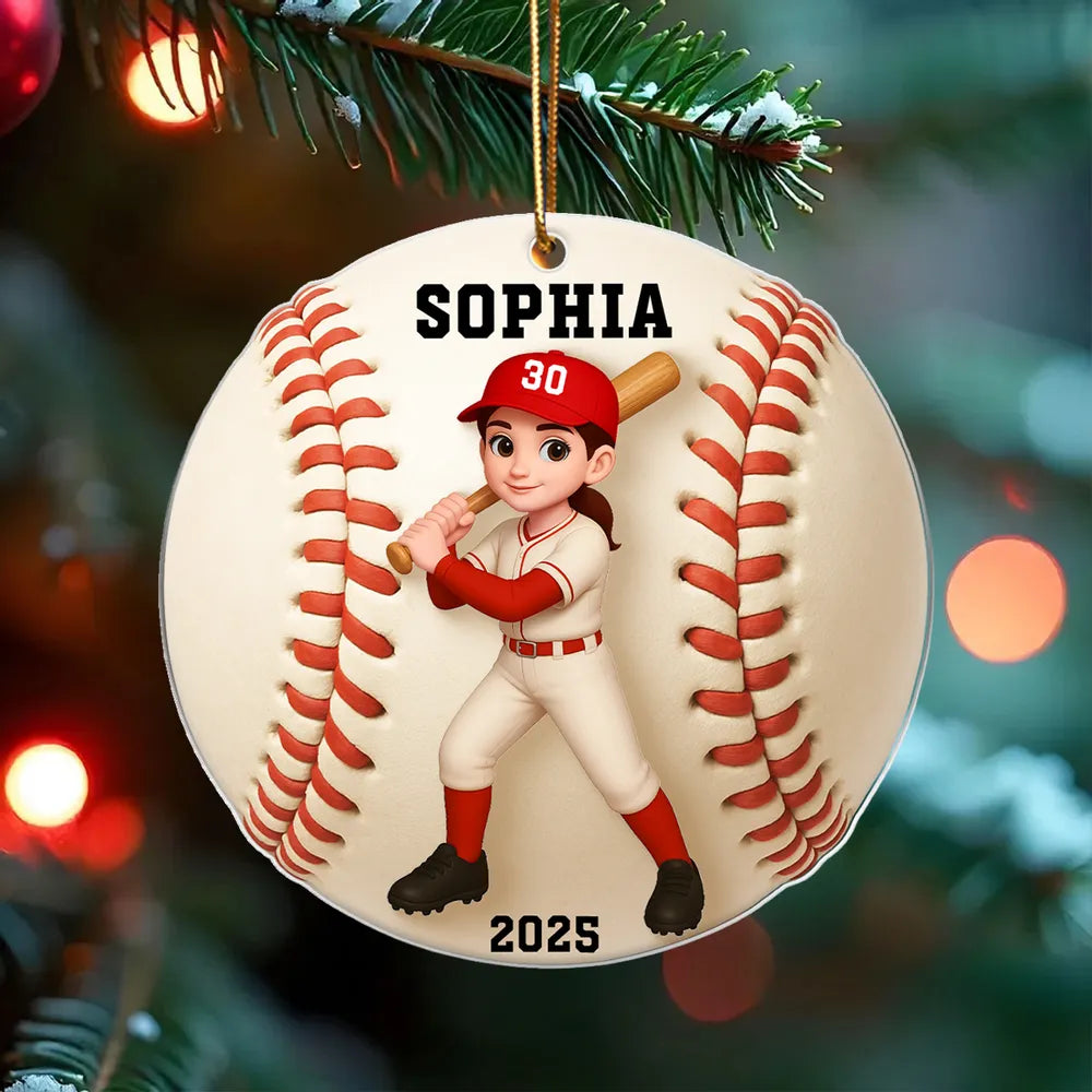 Baseball-Themed Acrylic Ornament – vibrant design and premium feel, a fun personalized gift for Kids, Teens, or Baseball Lovers