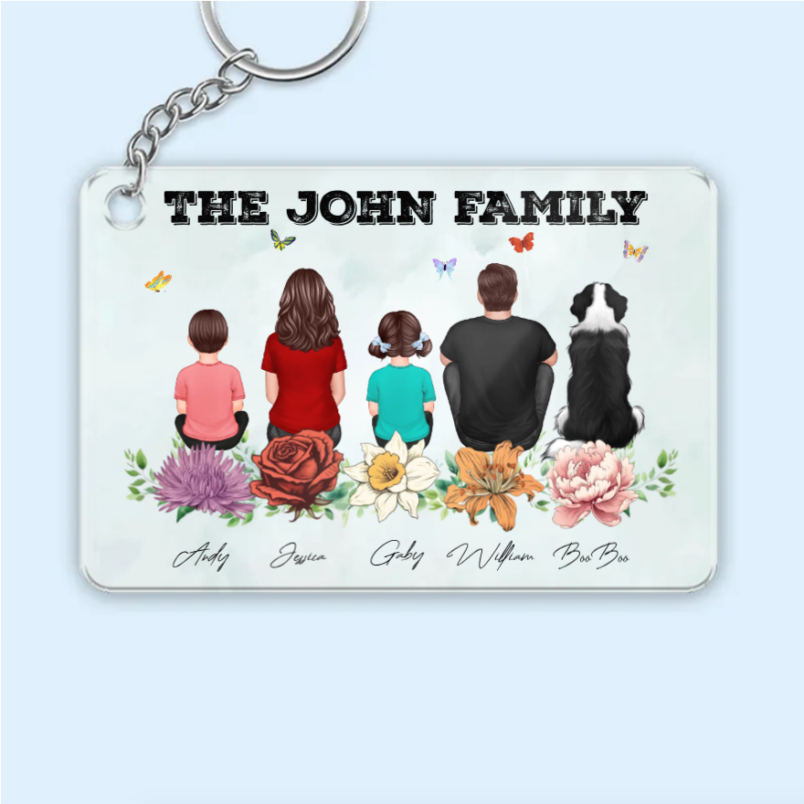 Family Floral Personalized Poster, Plaque, Keychain, Ornament, or Sign – Custom Gift for Cherished Family Memories