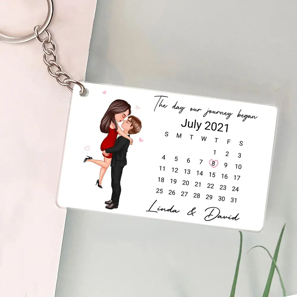 Custom Couple Calendar Poster – Anniversary Date and Artwork for Your Love Story