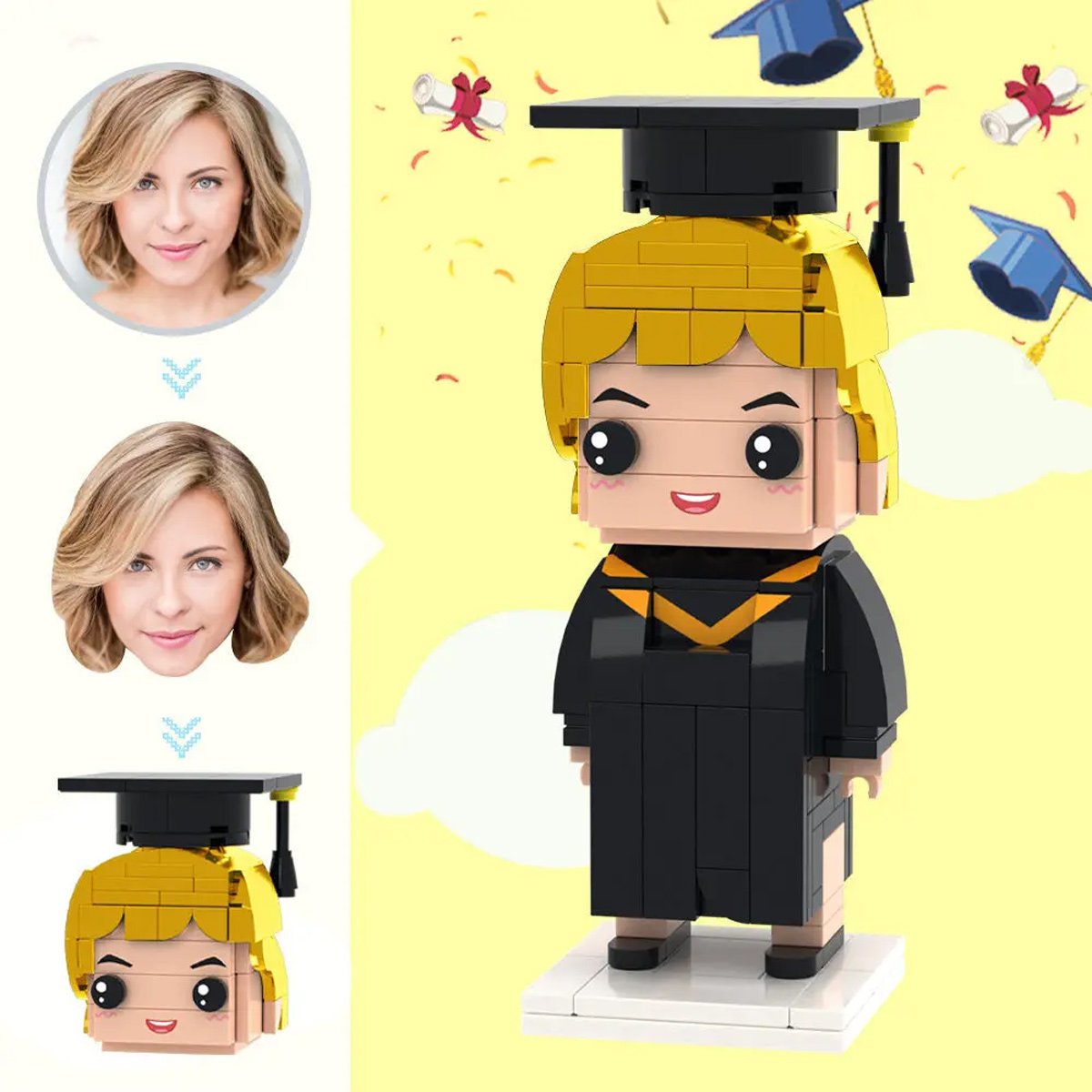 He/She Believed She/He Could So She/He Did - Personalized Graduation Graduation Photos Brick Figures