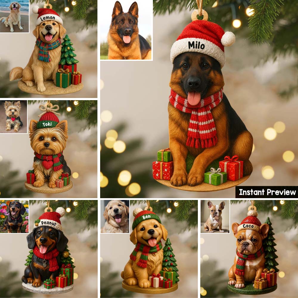 Christmas Dog - Personalized Dachshund Dog Custom Shaped Ornament