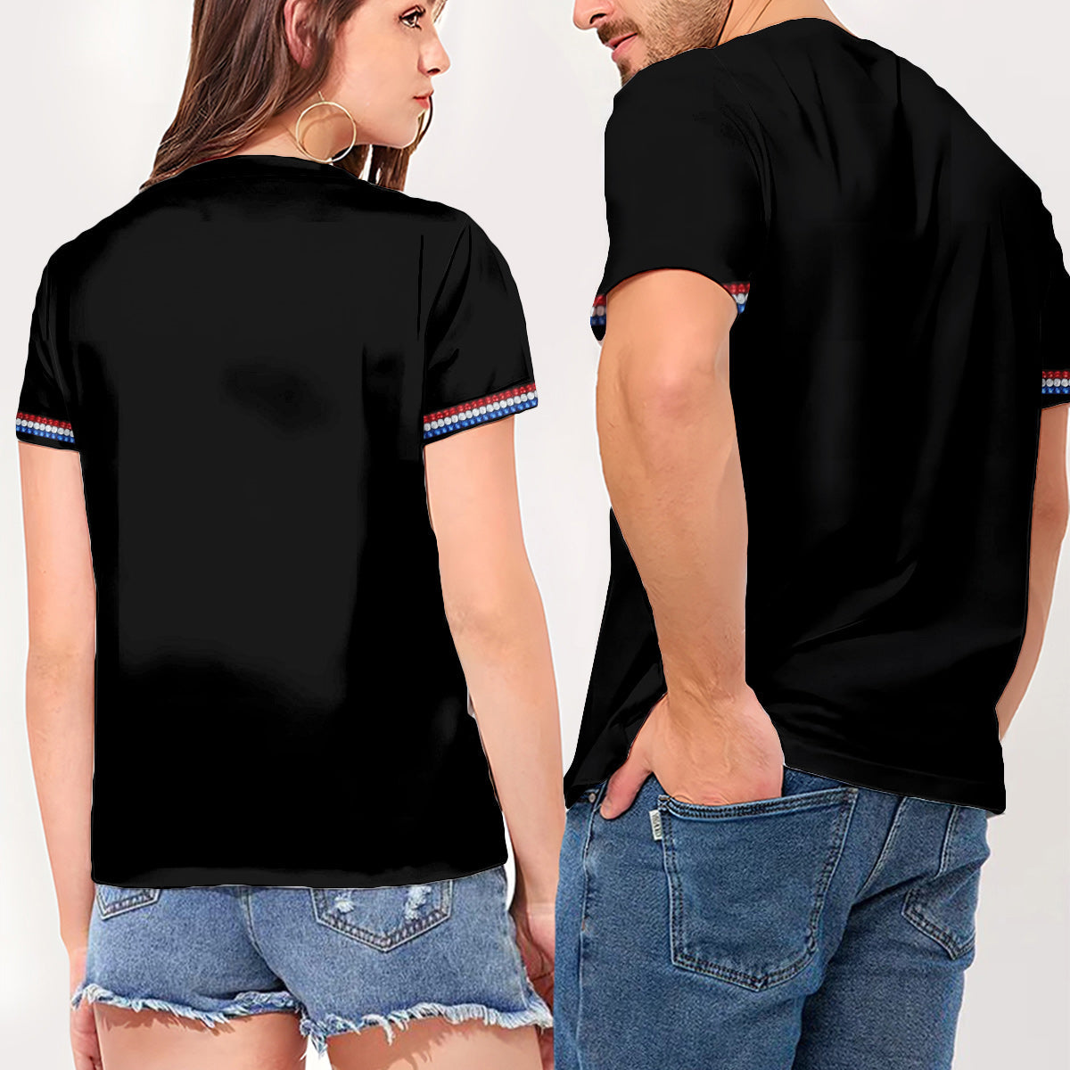 Custom Any Photo - Personalized Independence Day/ 4th of July Fully Printed V-Neck T-Shirt